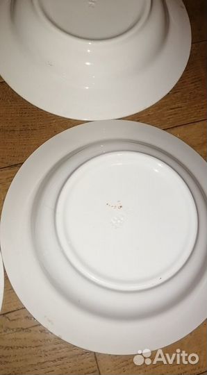 Тарелки большие 23 см зик Конаково 6 штук. Птицы