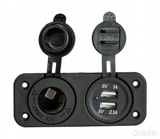 Панель с USB-разъемом 5В 2.1А и прикуривателем