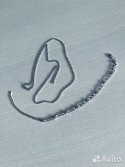 Серебряная цепь и браслет