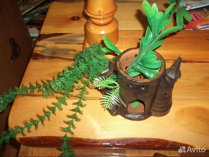 Грот с растениями для аквариума 2 вида