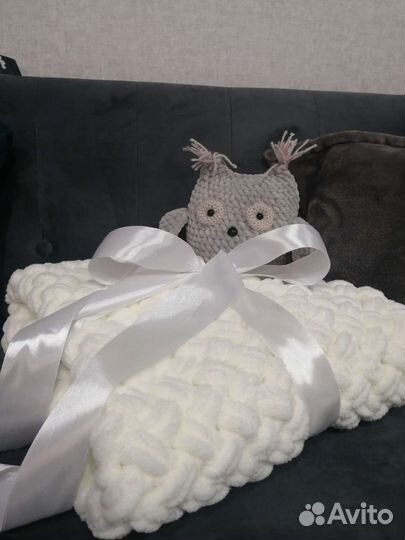 Плед детский вязаный ручная работа