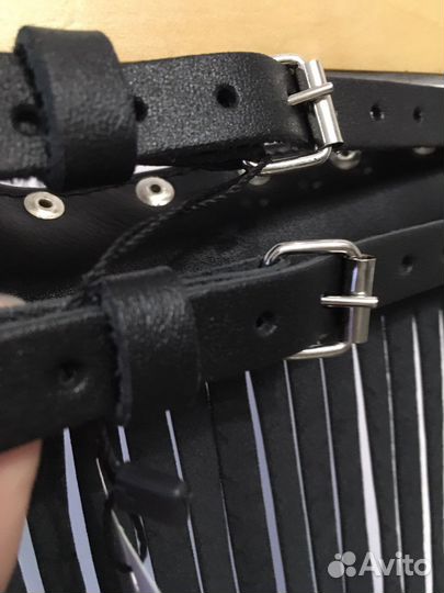 Пояс с бахромой, кожаный