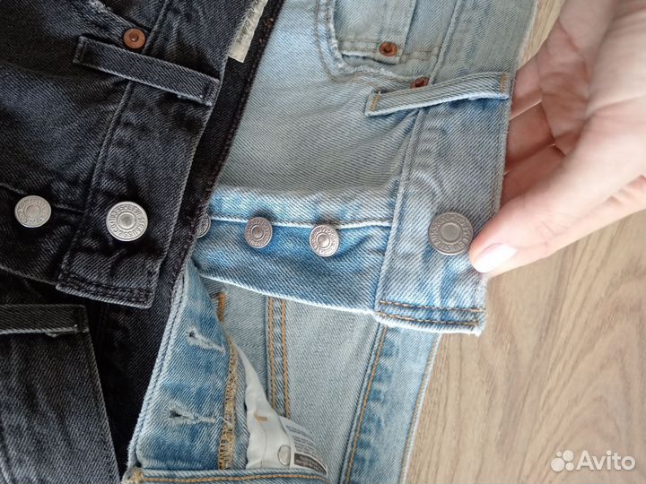 Джинсовая юбка levis 26 Голубая чёрная мини