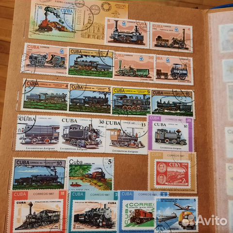 Марки Куба разные и паровозы Парагвай
