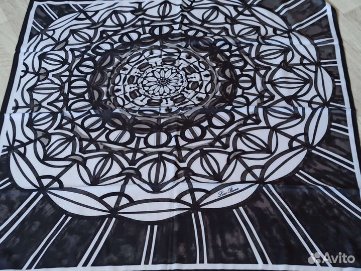 Черно белый платок Loro Piana шелк 6 цв