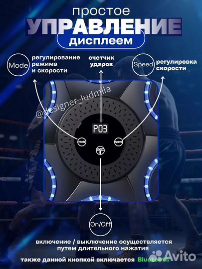 Электронный Тренажёр мишень для бокса настенный