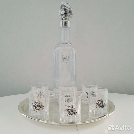 Набор Chinelli Italy Спаниэль Штоф, стопки, поднос