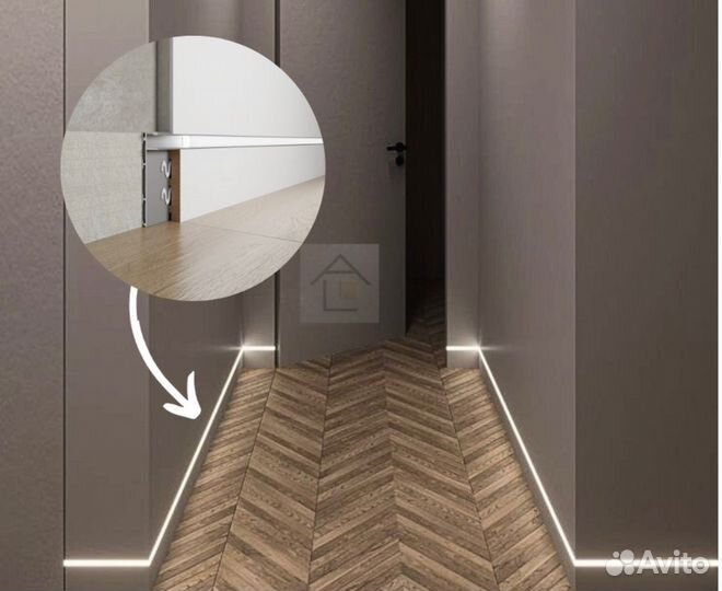 Скрытый плинтус теневой