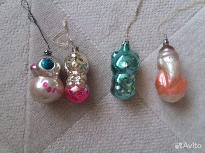 Редкие, дутые, стекляные ёлочные игрушки СССР