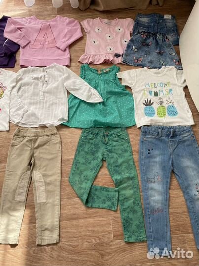 Брюки, джинсы, футболки на девочку р.104