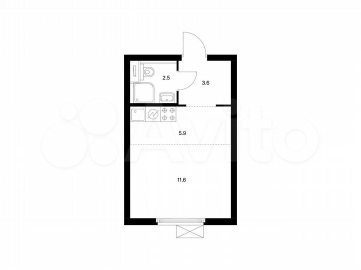 Квартира-студия, 23,6 м², 8/33 эт.