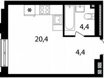 Квартира-студия, 29,2 м², 6/20 эт.