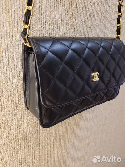 Сумка женская вечерняя клатч черная Chanel