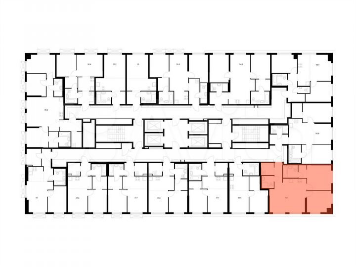 2-к. квартира, 62 м², 30/31 эт.