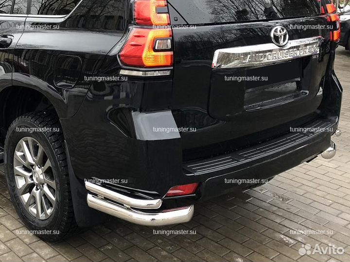 Защита заднего бампера Toyota Prado 150 двойная