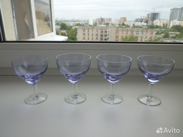 Бокалы и рюмки на ножке цветное стекло СССР