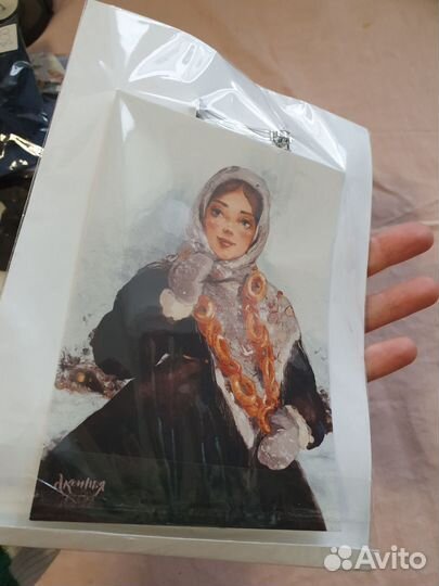 Бантик лен с вышивкой. Подарочный набор