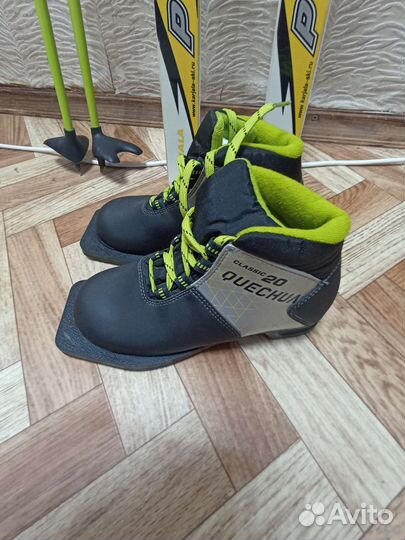 Лыжи беговые детские 150см, с ботинками