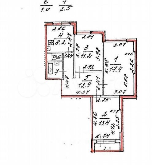 3-к. квартира, 70 м², 4/5 эт.