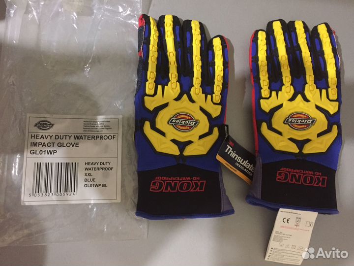 Перчатки противоударные Dickies kong GL01WP