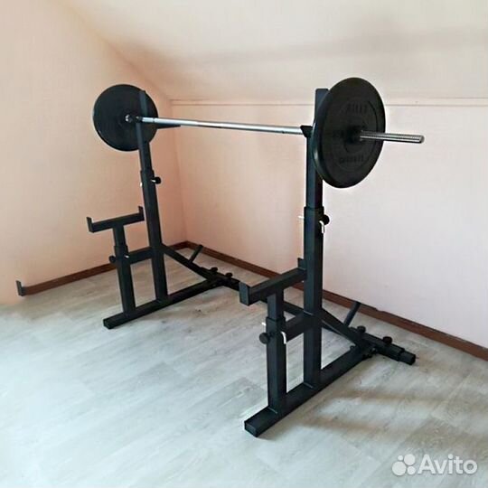 Стойка для штанги с подстраховкой чёрная складная