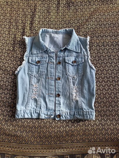 Джинсовый жилет детский для девочки