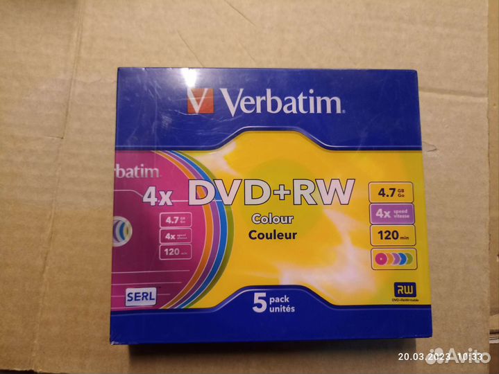 Болванки DVD RW, упаковка 5 шт