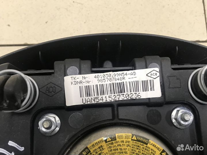 Подушка безопасности в рулевое колесо Duster 2012