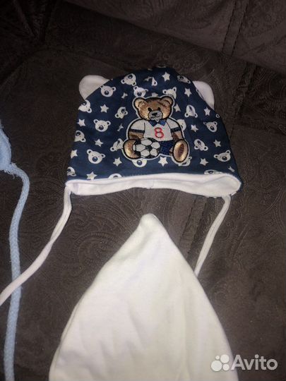 Шапки детские всесезонные от 0- 6 месяцев