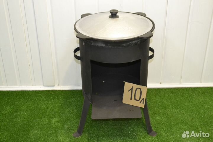 Казан чугунный 10л с печью