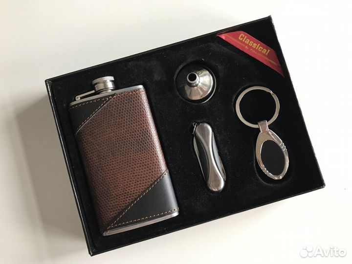 Новый мужской подарочный набор с флягой