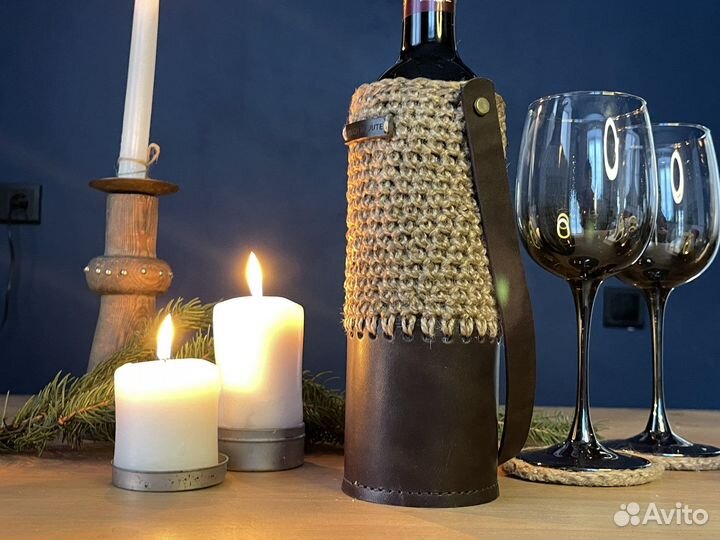 Бутылочница для вина и шампанского из джута