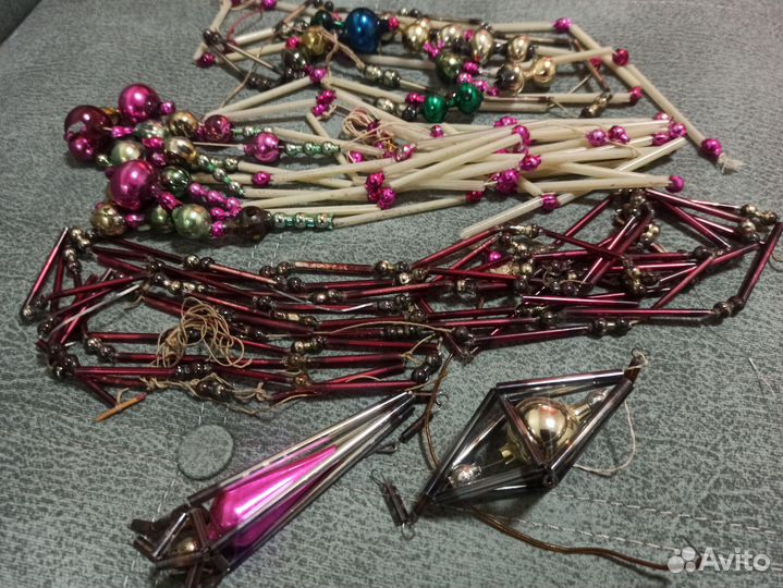 Елочные игрушки СССР стеклярус