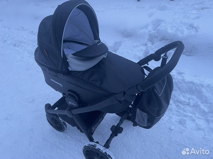 Коляска verdi sonic soft 3 в 1 чёрного цвета