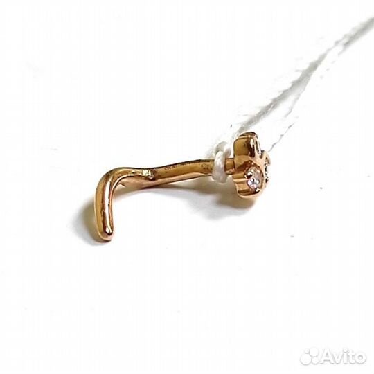 Золотой пирсинг с фианитом