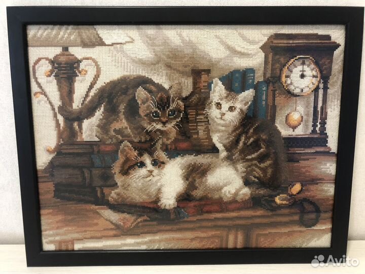 Вышивка крестом готовая Домашние любимцы