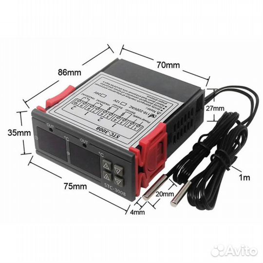 Терморегулятор STC 3008 двухзонный