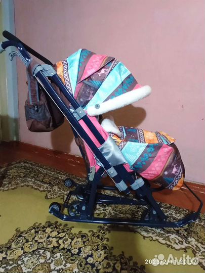 Детские санки коляска ника