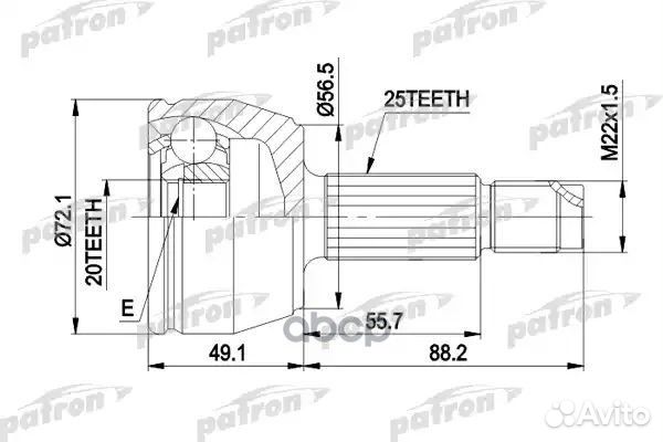 ШРУС наружн к-кт 25x56.5x20 ford: fiesta IV 1.3