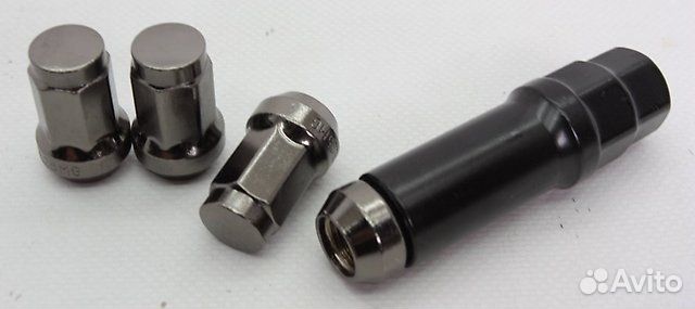 Комплект секреток 4шт. + ключ M12-1.25 графит