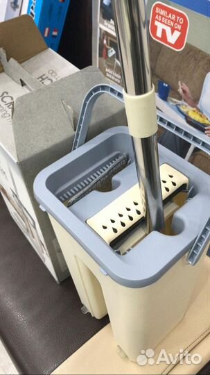 Оптом швабра с ведром и с отжимом + 2 насадки