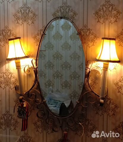 Зеркало светильник СССР овальное