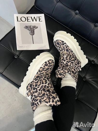 Угги дутики женские натуральная шерсть leopard 39