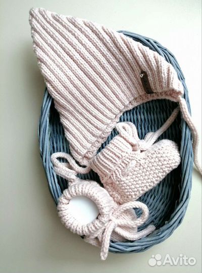 Чепчик гномик спицами для малыша