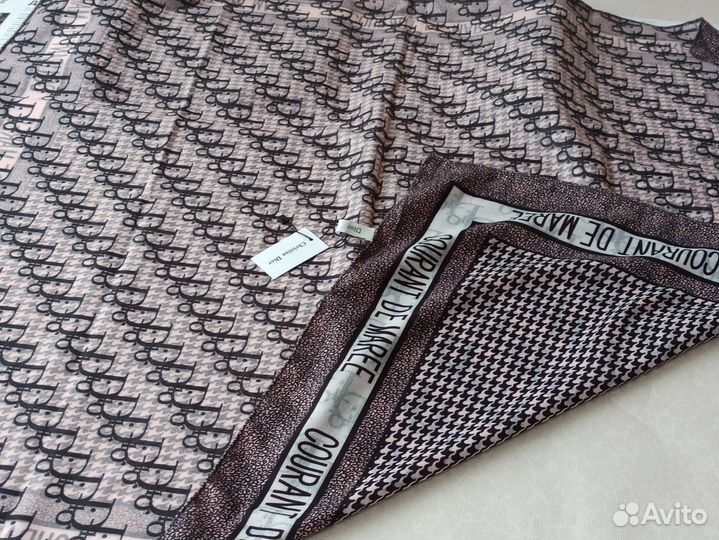 Платок Шерсть Dior двусторонний розовый новый