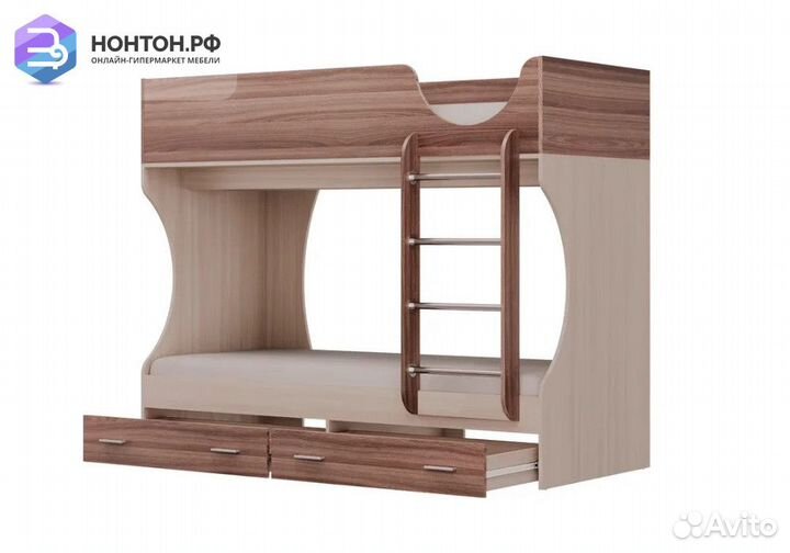 Двухъярусная кровать Адель-Д2 ясень шимо светлый