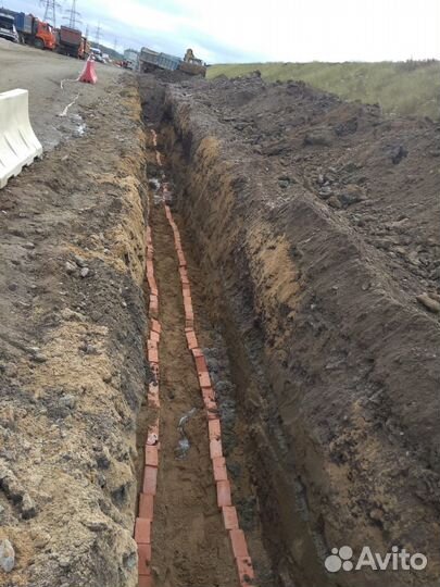 Прокладка кабеля, кабель в земле, заземление