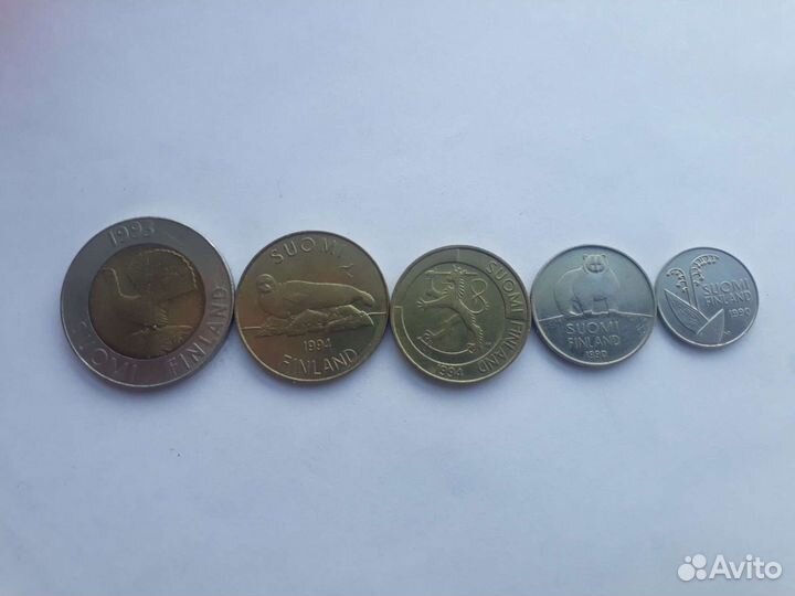 Финские марки 1993-1994 монеты