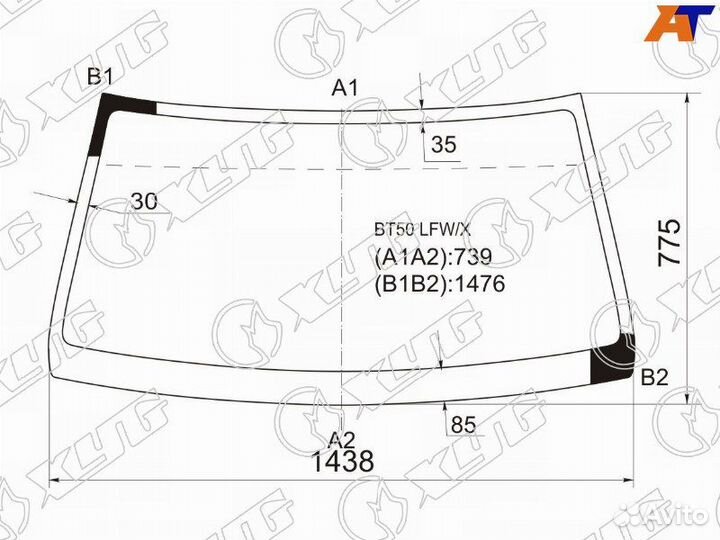 Лобовое стекло на Ford Ranger 06-11г