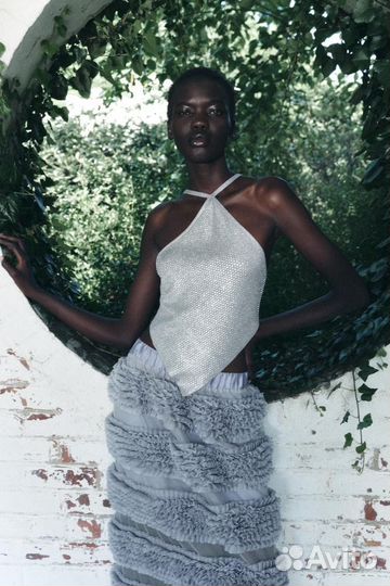 Кроп топ zara с открытой спиной